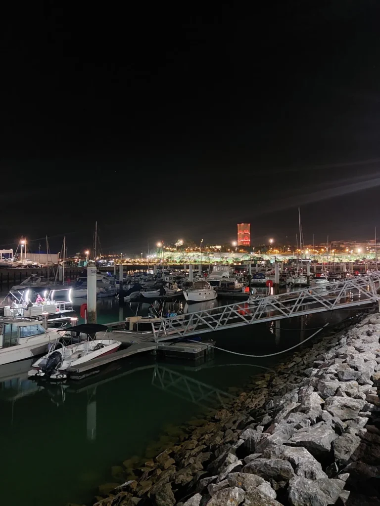 Night view of yachts docked at the Bou Regreg Marina in Rabat – one of the elegant things to do in Rabat