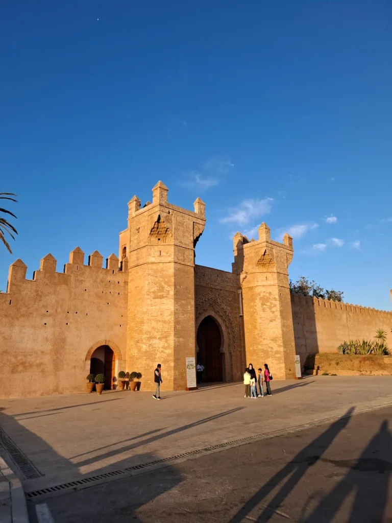 The fortified Merinid gate at the entrance of Chellah in Rabat